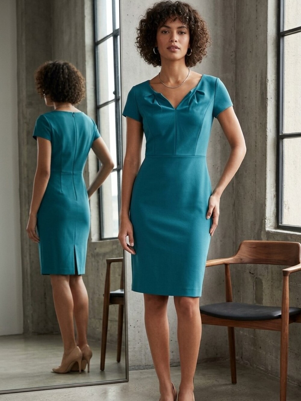 Banana Republic Women's Teal / Green dress Size 6